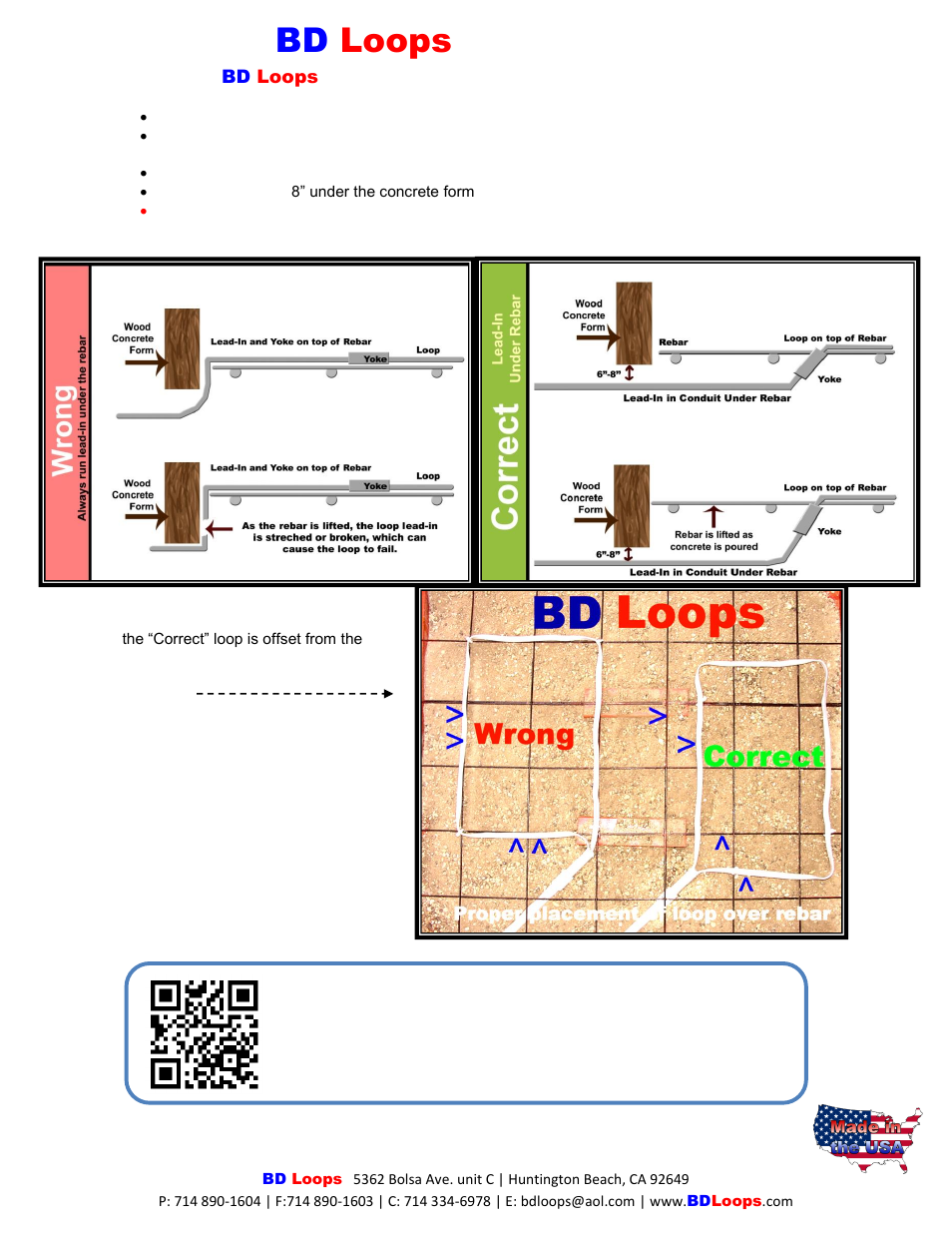 Installing bd loops in concrete over rebar, Instrucciones español | Controlled Products Systems Group EL24100 User Manual | Page 2 / 2