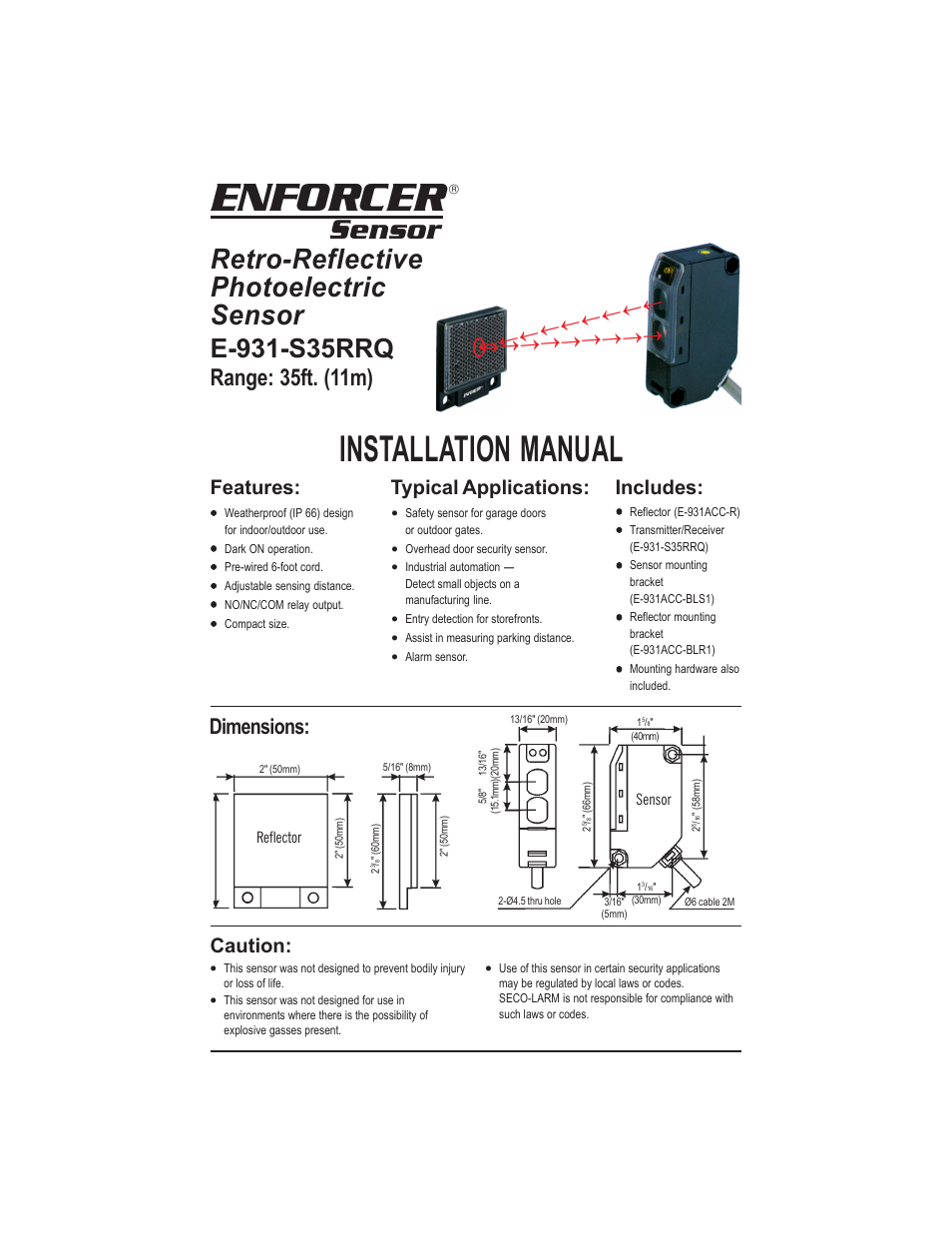 Controlled Products Systems Group E-931-S35RRQ User Manual | 4 pages