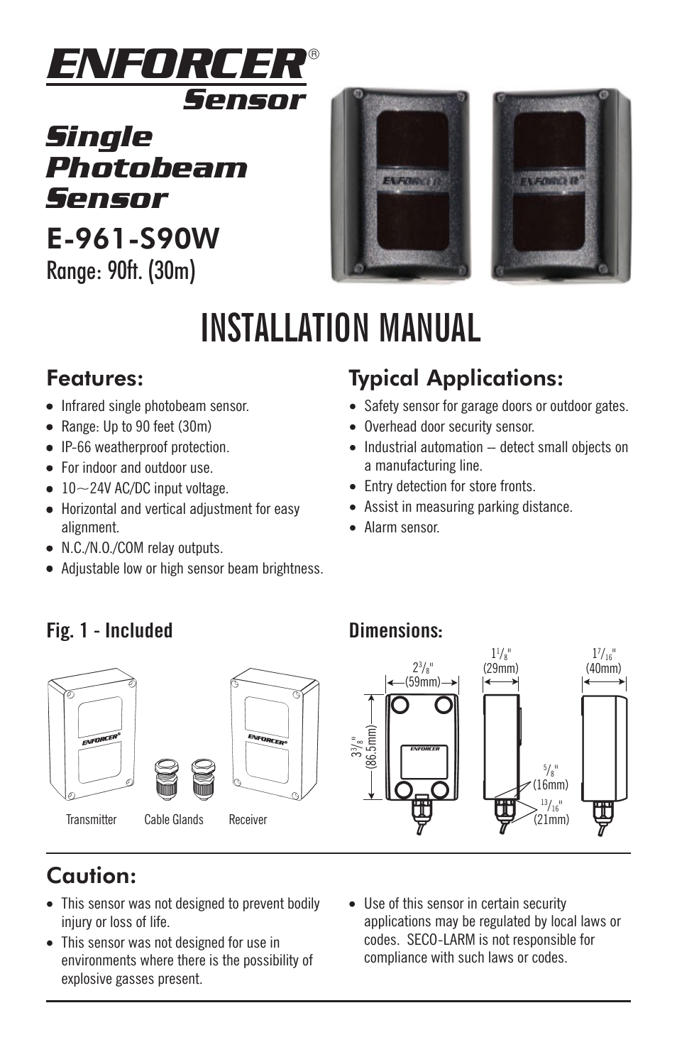 Controlled Products Systems Group E-961-S90WQ User Manual | 4 pages