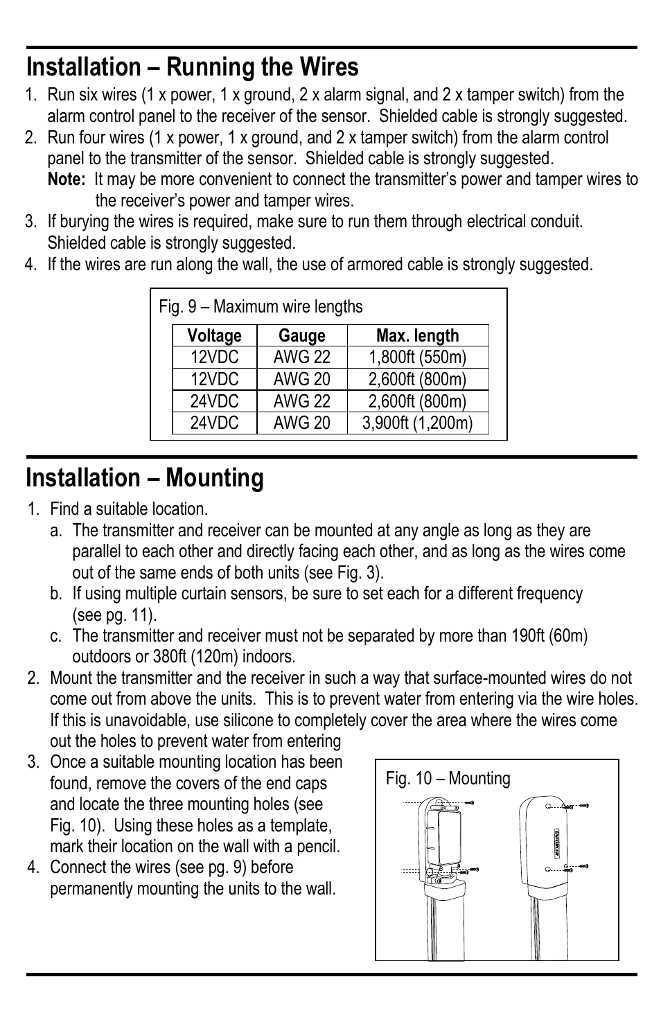 Installation – mounting, Installation – running the wires | Controlled Products Systems Group E-9643-4B190Q User Manual | Page 8 / 12