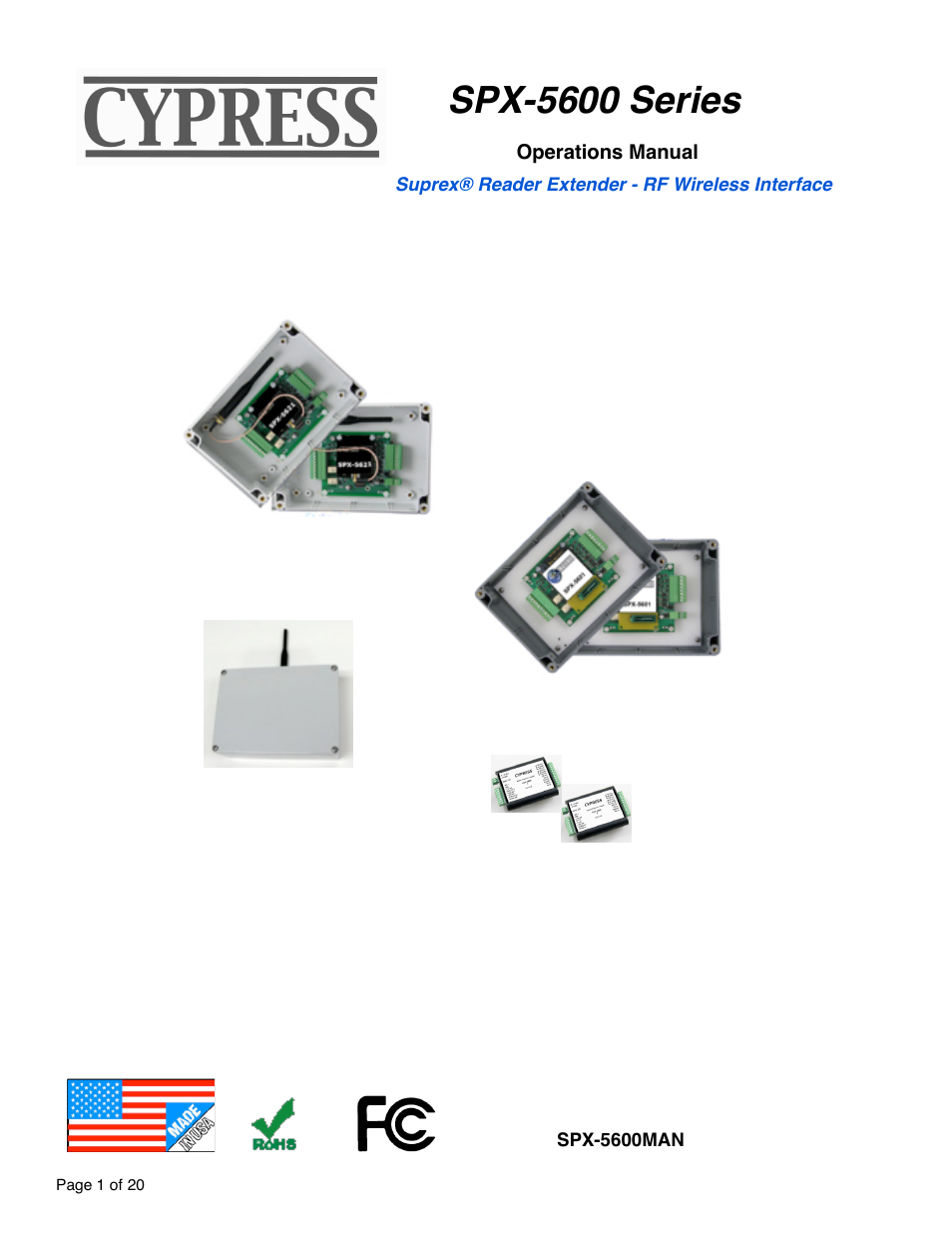 Controlled Products Systems Group SPX-5551 User Manual | 20 pages