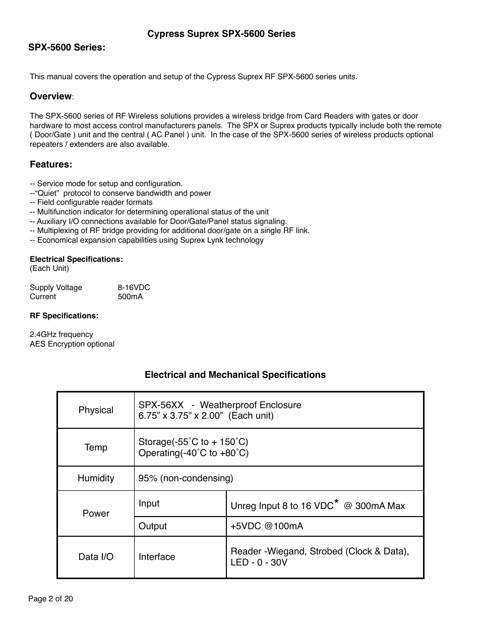 Controlled Products Systems Group SPX-5551 User Manual | Page 2 / 20