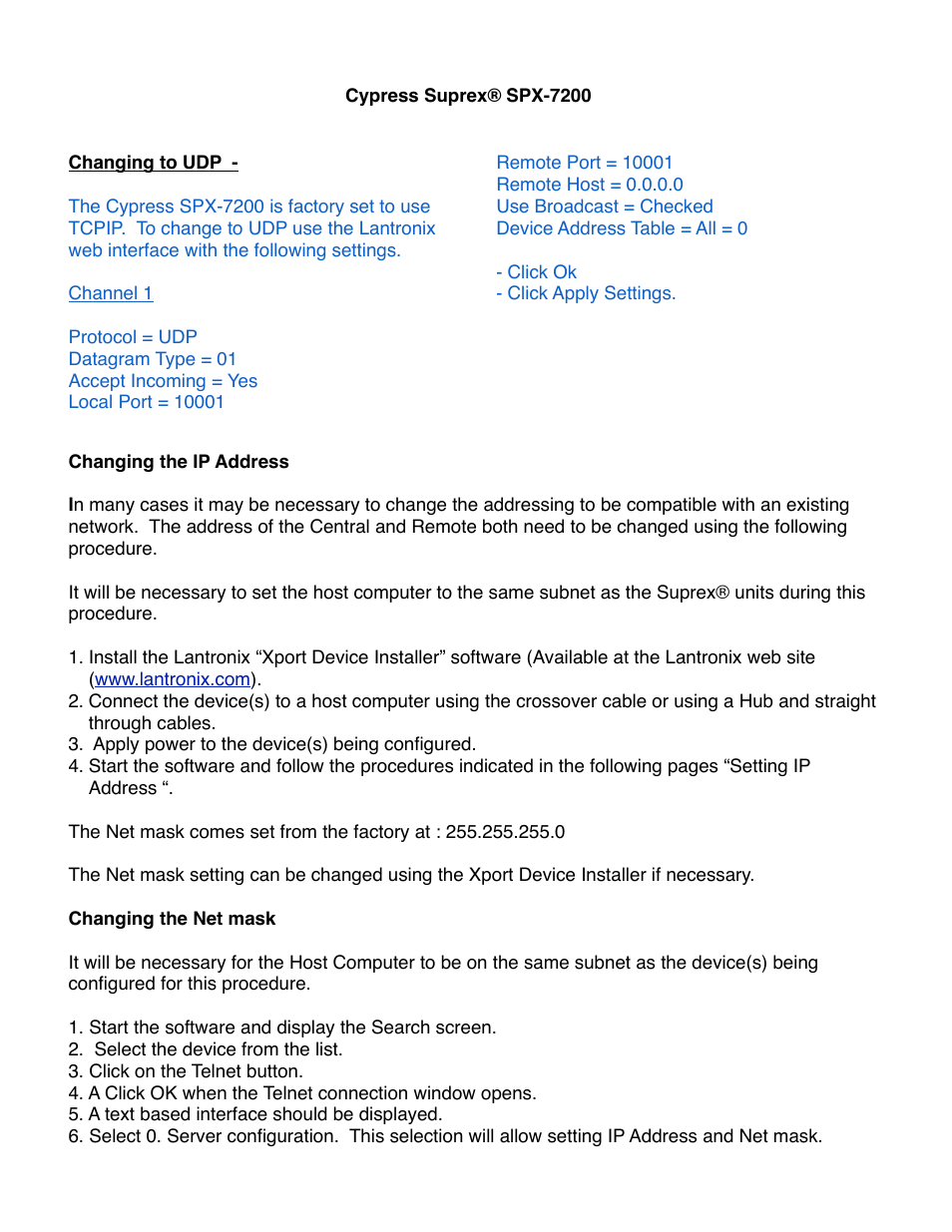Controlled Products Systems Group SPX-7200 User Manual | Page 8 / 22
