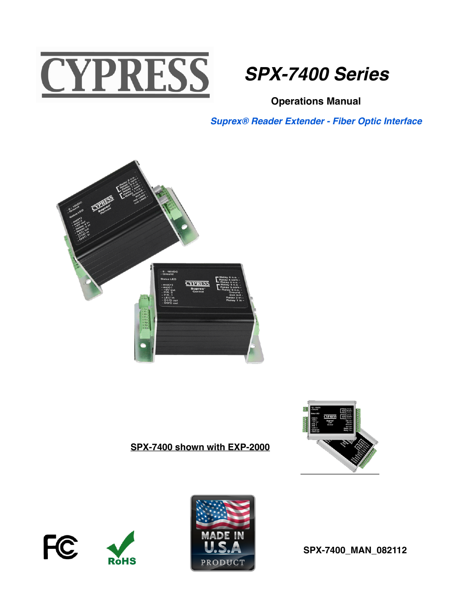 Controlled Products Systems Group SPX-7400 User Manual | 18 pages