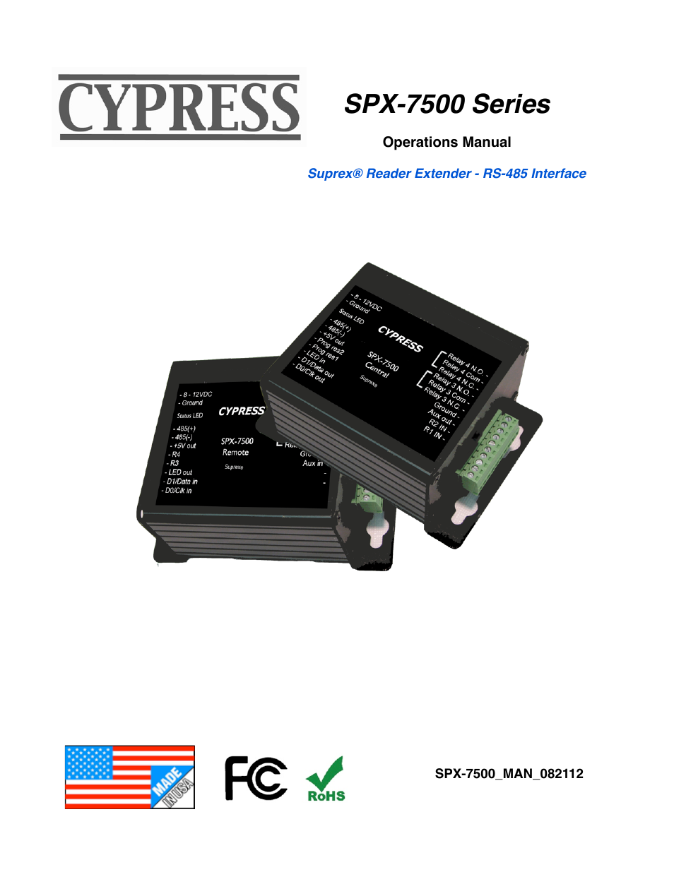 Controlled Products Systems Group SPX-7500 User Manual | 17 pages