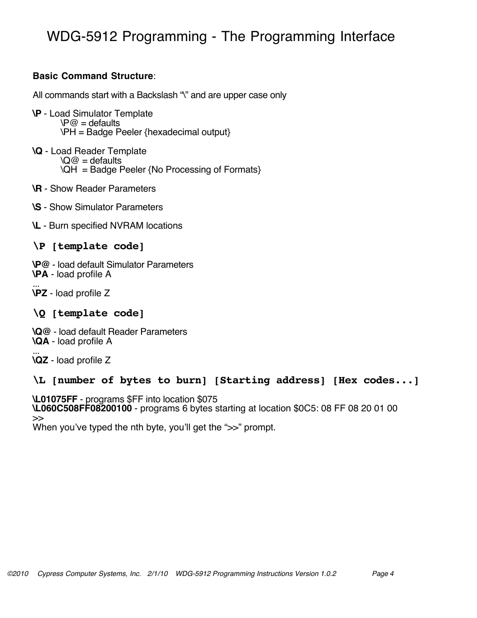 Wdg-5912 programming - the programming interface | Controlled Products Systems Group WDG-5912 User Manual | Page 10 / 37