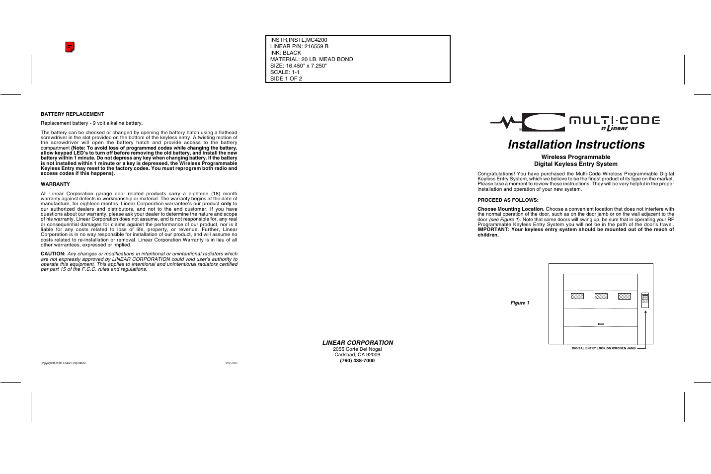 Controlled Products Systems Group 298601 User Manual | 2 pages