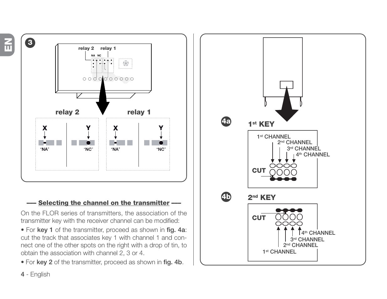 Key 1, 4a 4b, Relay 2 relay 1 | Controlled Products Systems Group 318N User Manual | Page 6 / 14