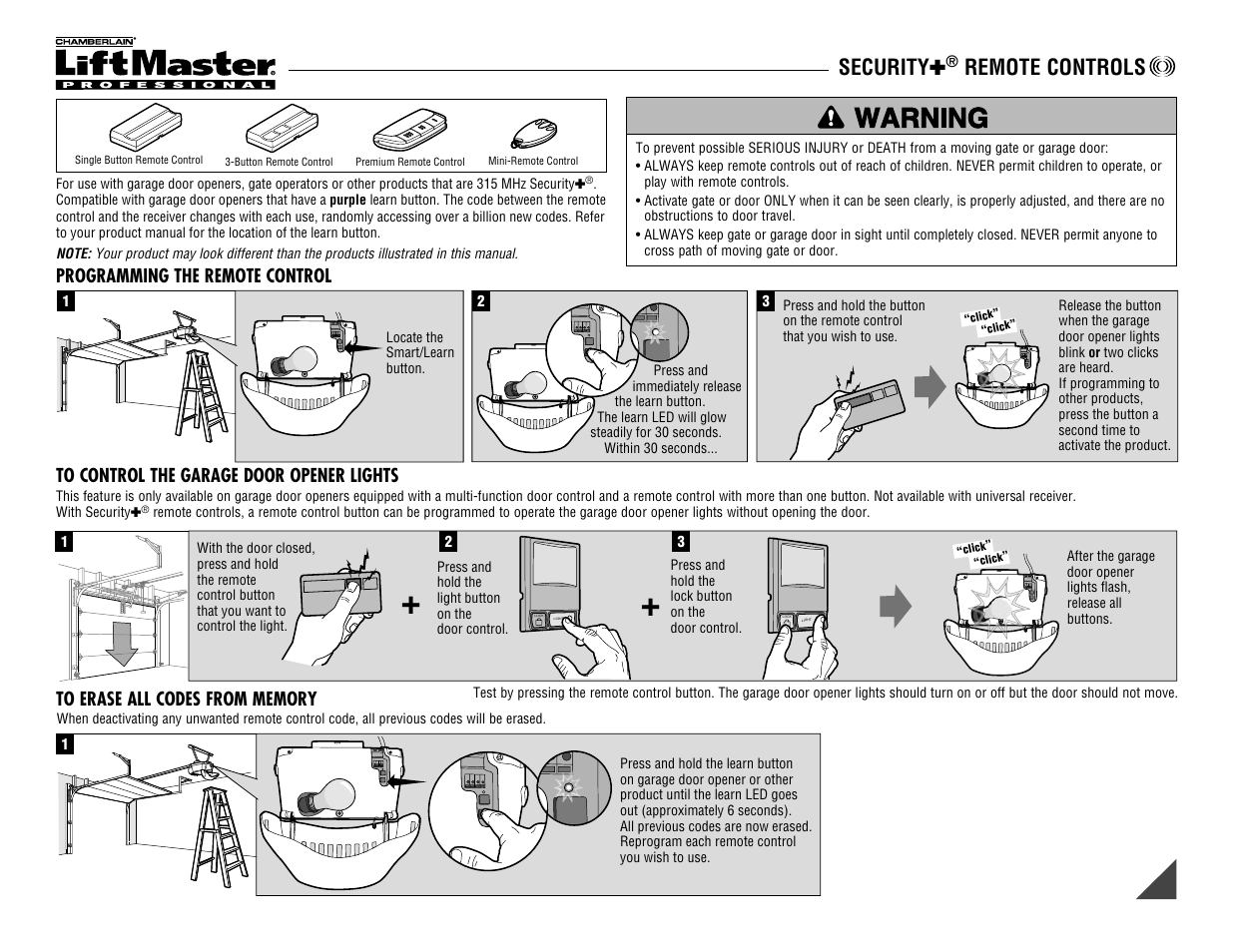 Chamberlain 371LM User Manual | 2 pages