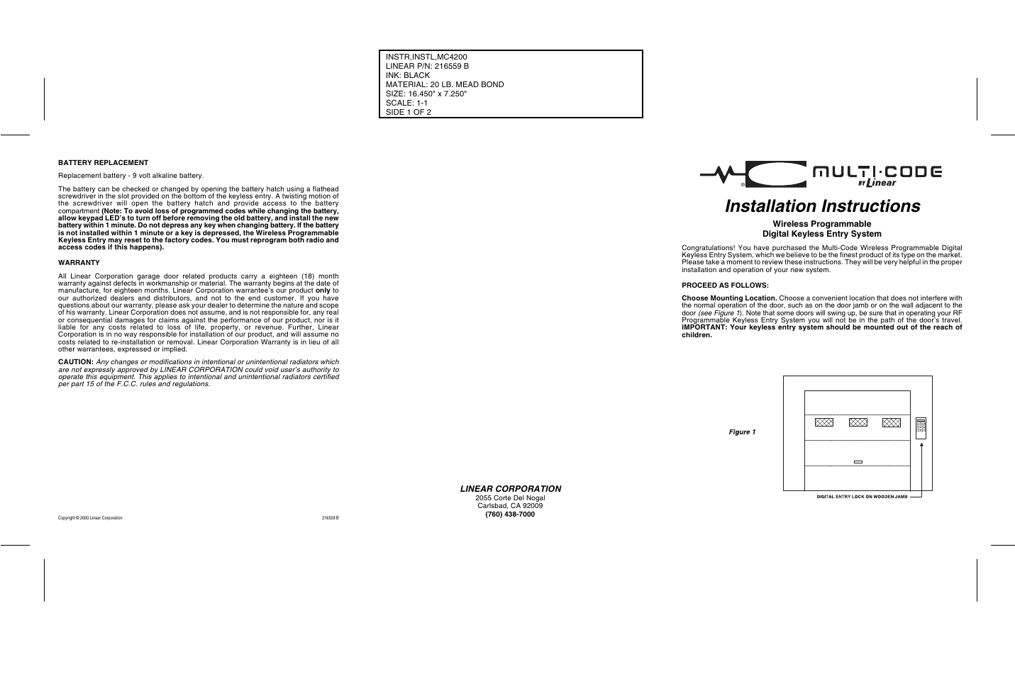 Controlled Products Systems Group 420001 User Manual | 2 pages
