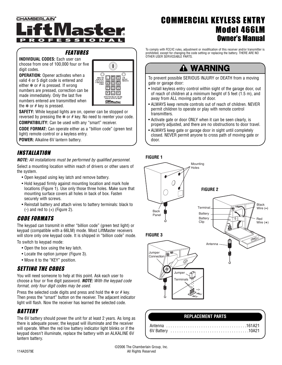 Controlled Products Systems Group 466LM User Manual | 1 page