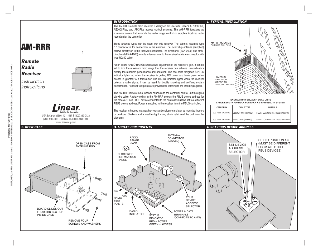 Controlled Products Systems Group AM-RRR User Manual | 2 pages