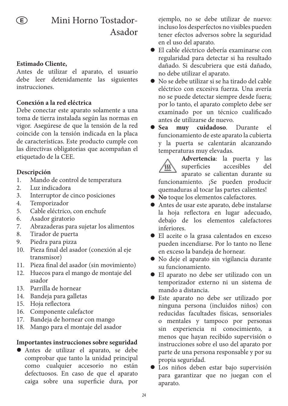 Mini horno tostador- asador | SEVERIN TO 2036 User Manual | Page 24 / 66