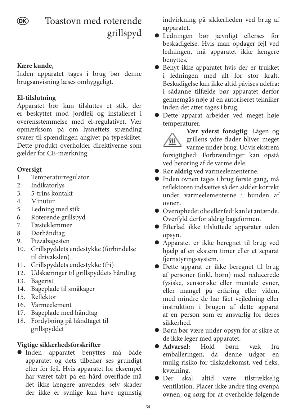 Toastovn med roterende grillspyd | SEVERIN TO 2036 User Manual | Page 34 / 66