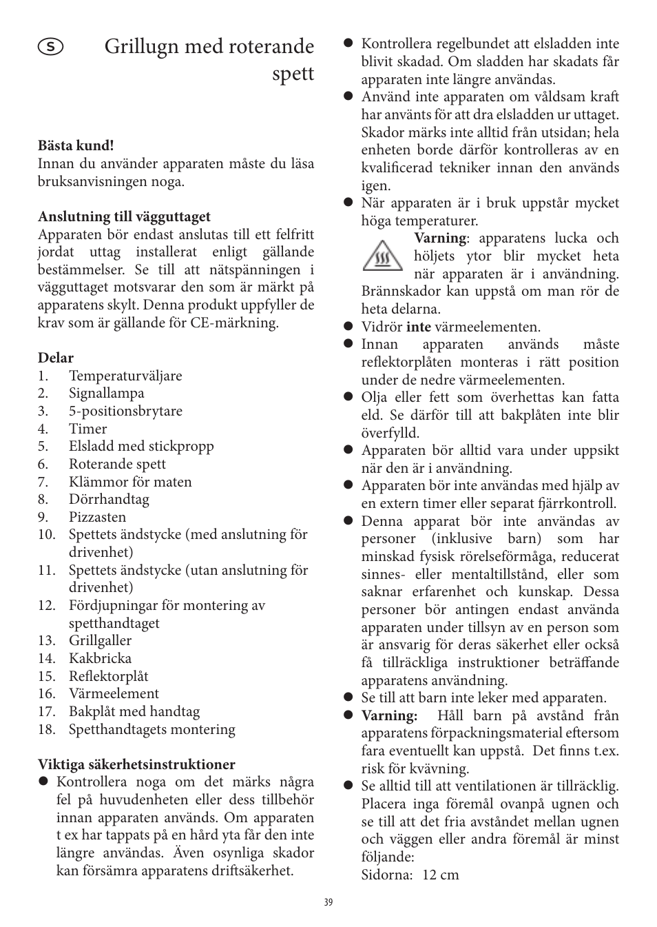 Grillugn med roterande spett | SEVERIN TO 2036 User Manual | Page 39 / 66