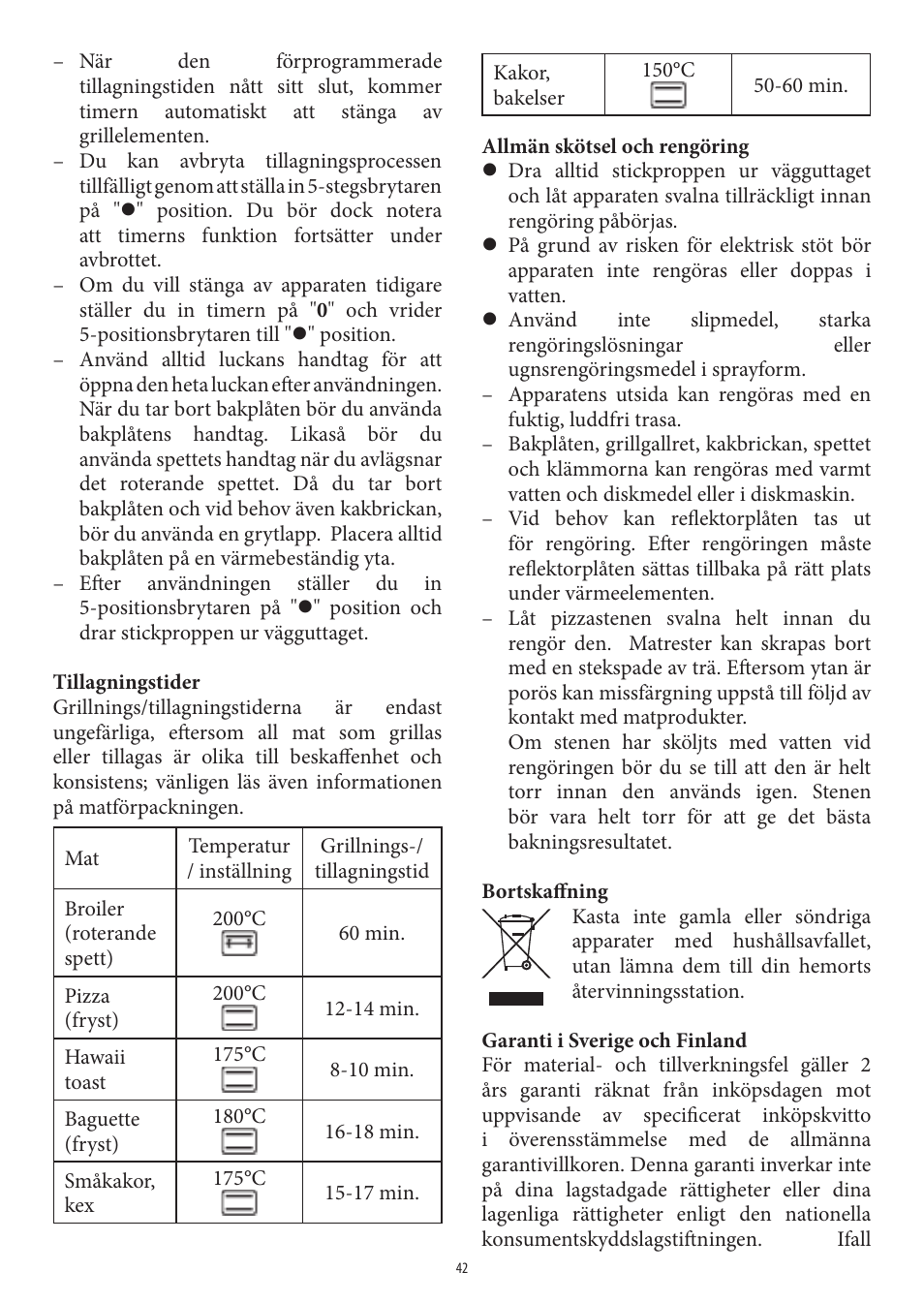 SEVERIN TO 2036 User Manual | Page 42 / 66