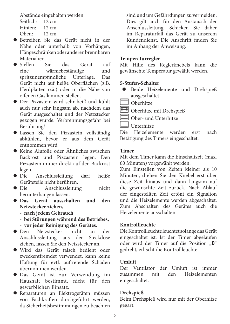 SEVERIN TO 2036 User Manual | Page 5 / 66