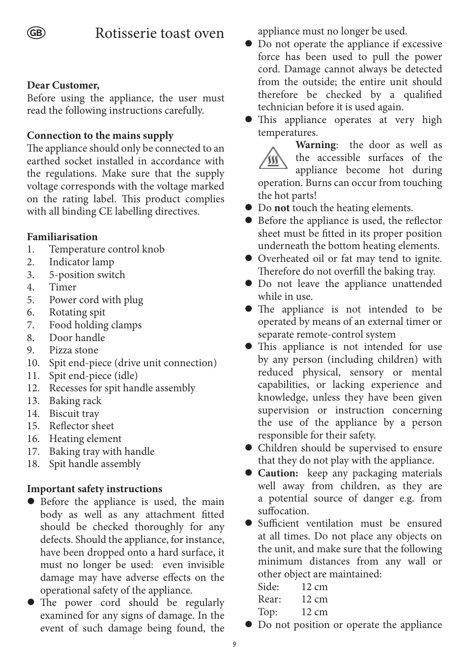Rotisserie toast oven | SEVERIN TO 2036 User Manual | Page 9 / 66