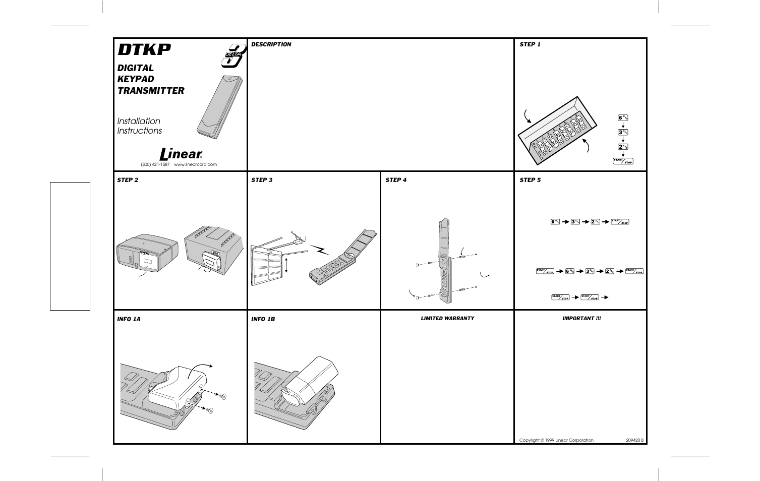 Controlled Products Systems Group DTKP User Manual | 1 page