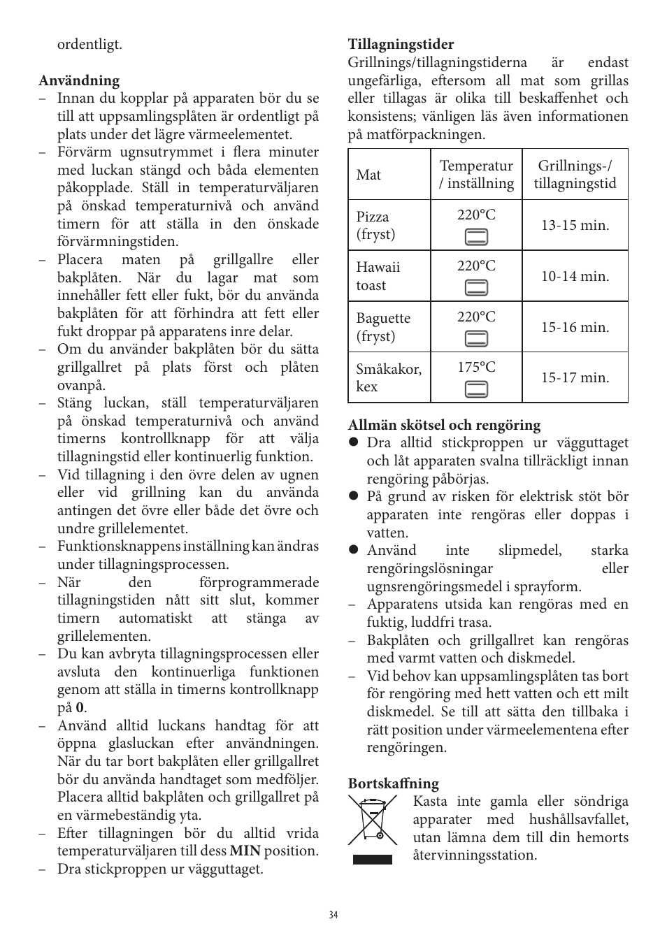 SEVERIN TO 2021 User Manual | Page 34 / 54