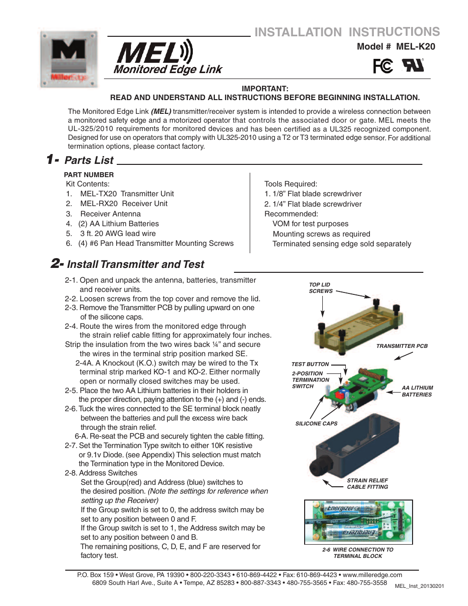 Controlled Products Systems Group MEL-K20 User Manual | 4 pages