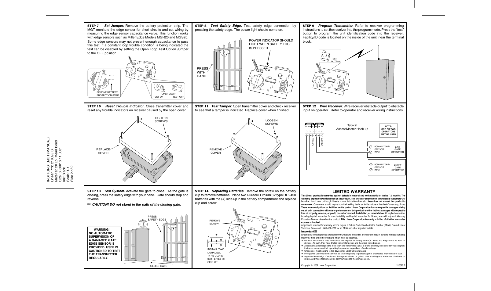 Limited warranty | Controlled Products Systems Group MGT User Manual | Page 2 / 2