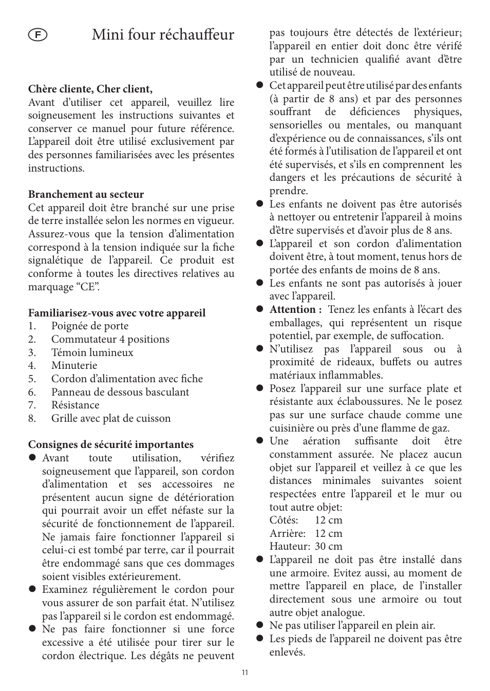 Mini four réchauff eur | SEVERIN TO 2039 User Manual | Page 11 / 50