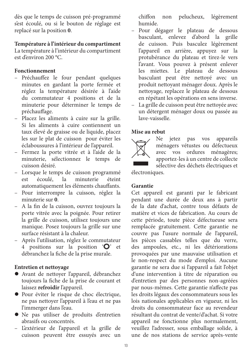 SEVERIN TO 2039 User Manual | Page 13 / 50