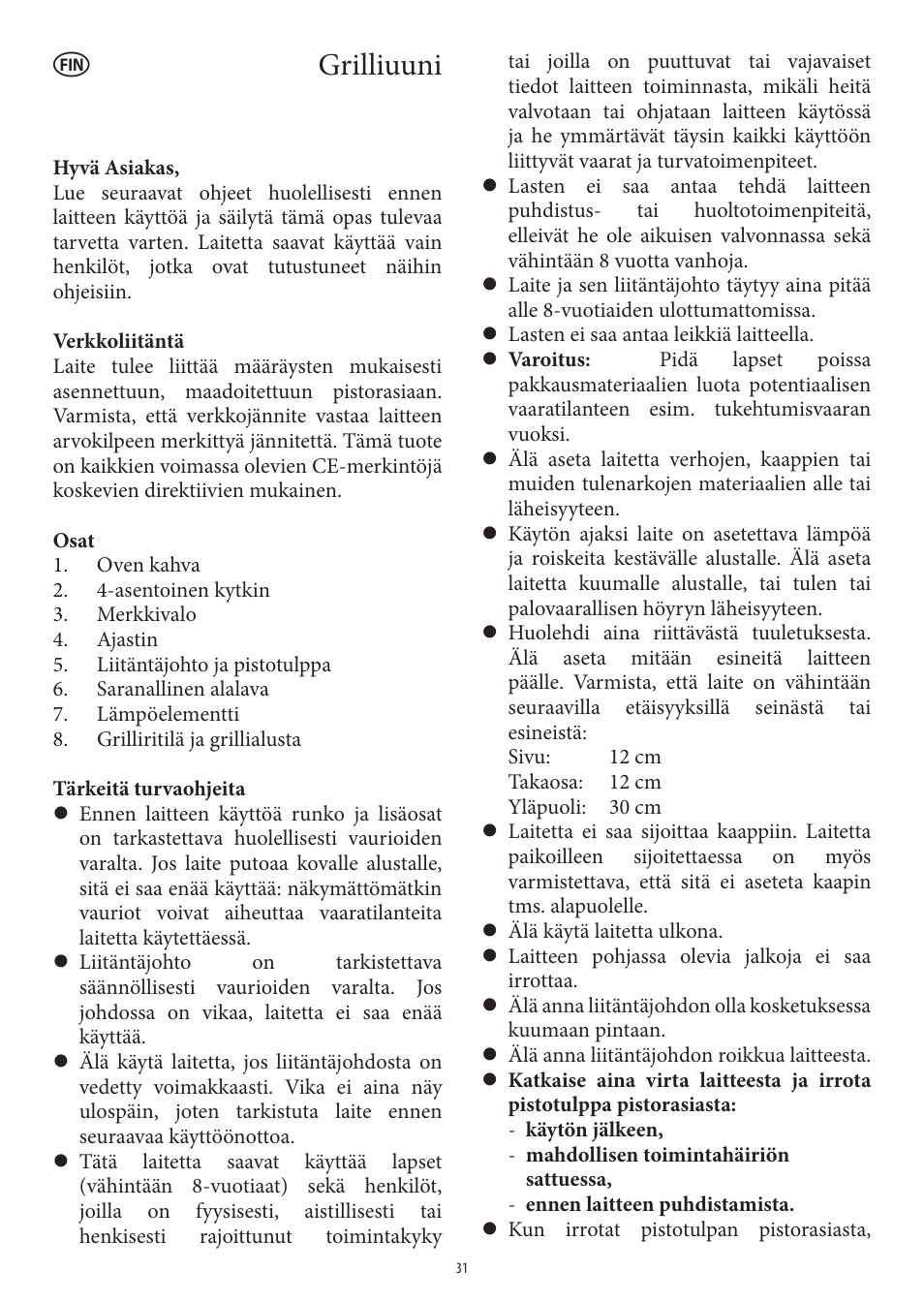 Grilliuuni | SEVERIN TO 2039 User Manual | Page 31 / 50