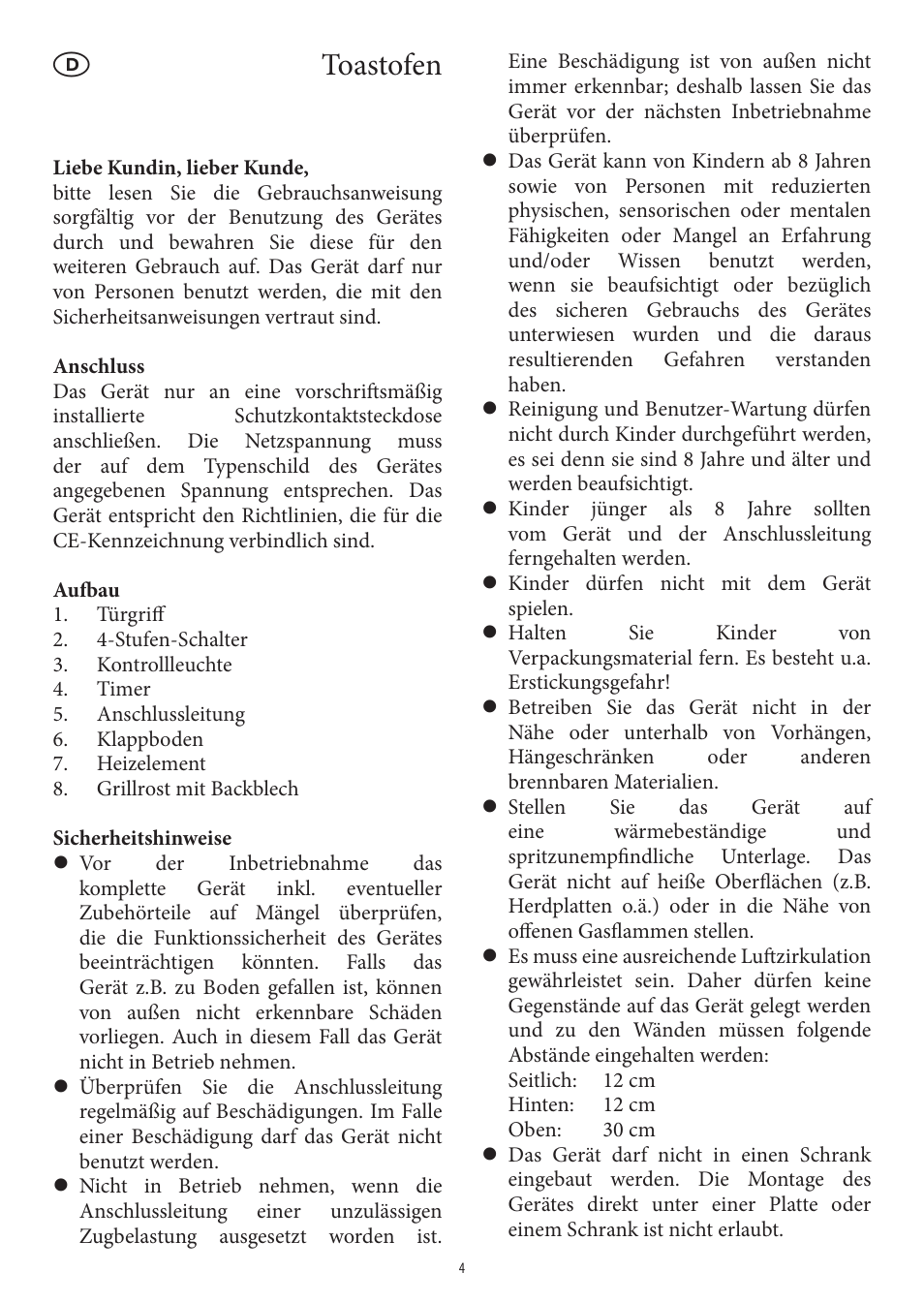 Toastofen | SEVERIN TO 2039 User Manual | Page 4 / 50