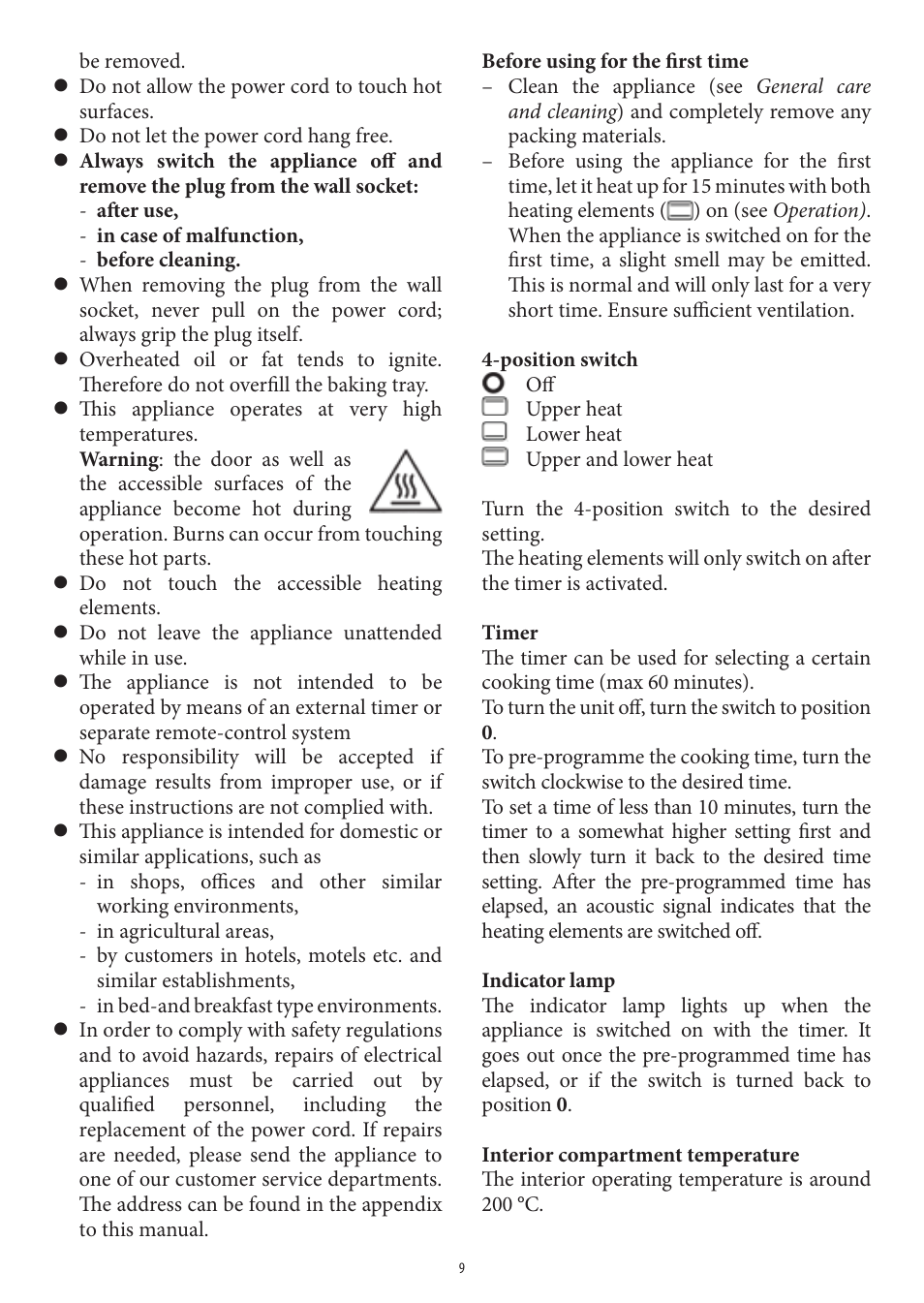 SEVERIN TO 2039 User Manual | Page 9 / 50