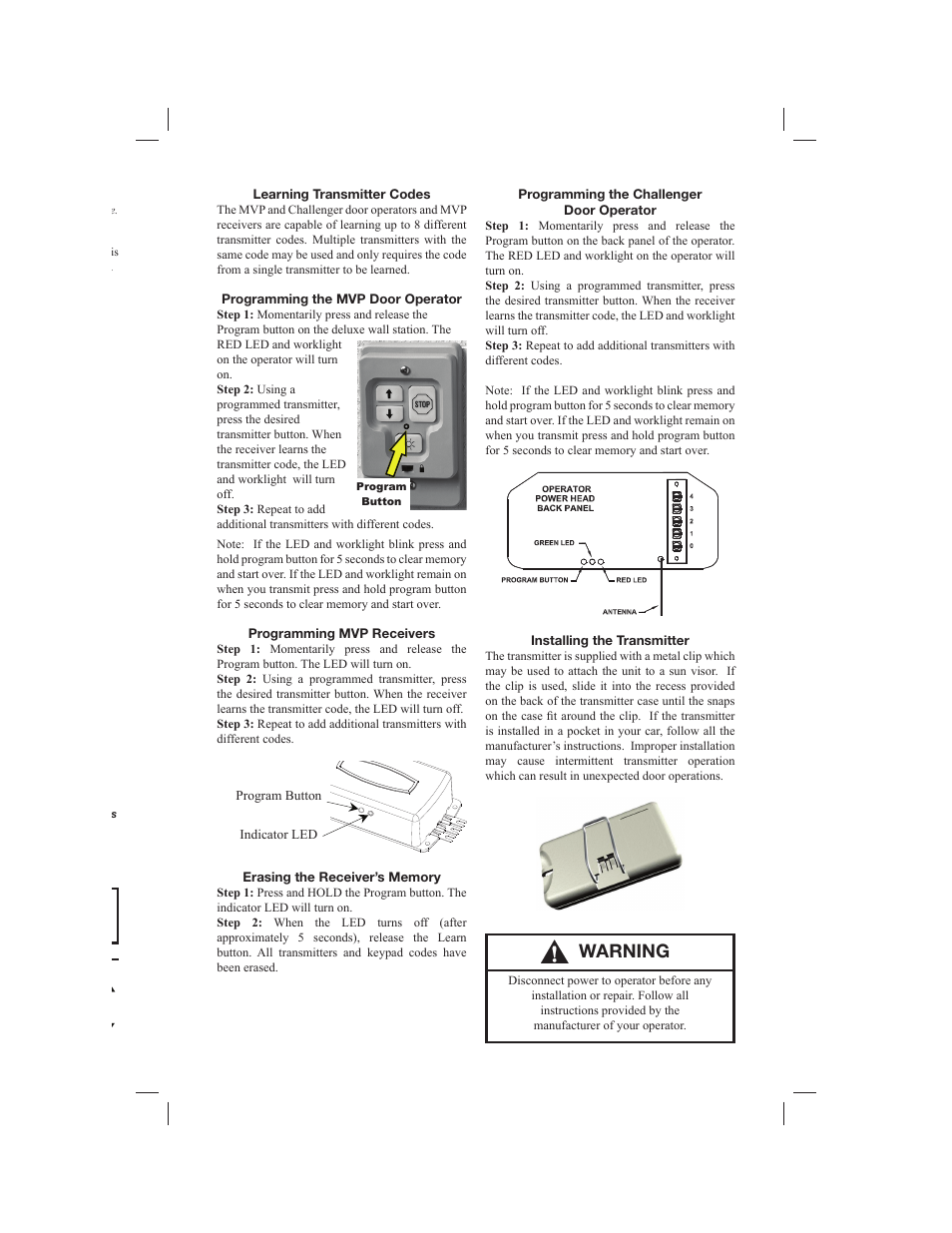 Warning | Controlled Products Systems Group MVP-QC User Manual | Page 3 / 4