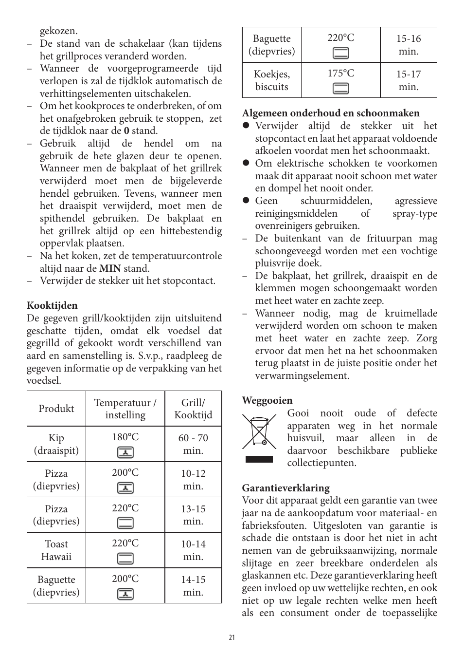 SEVERIN TO 2040 User Manual | Page 21 / 62