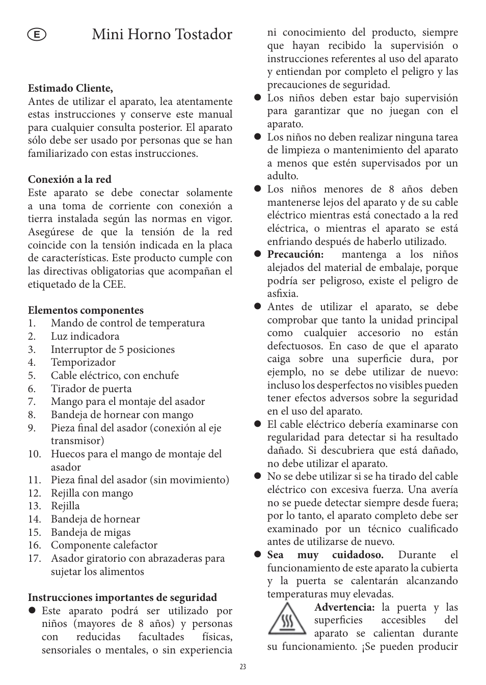 Mini horno tostador | SEVERIN TO 2040 User Manual | Page 23 / 62
