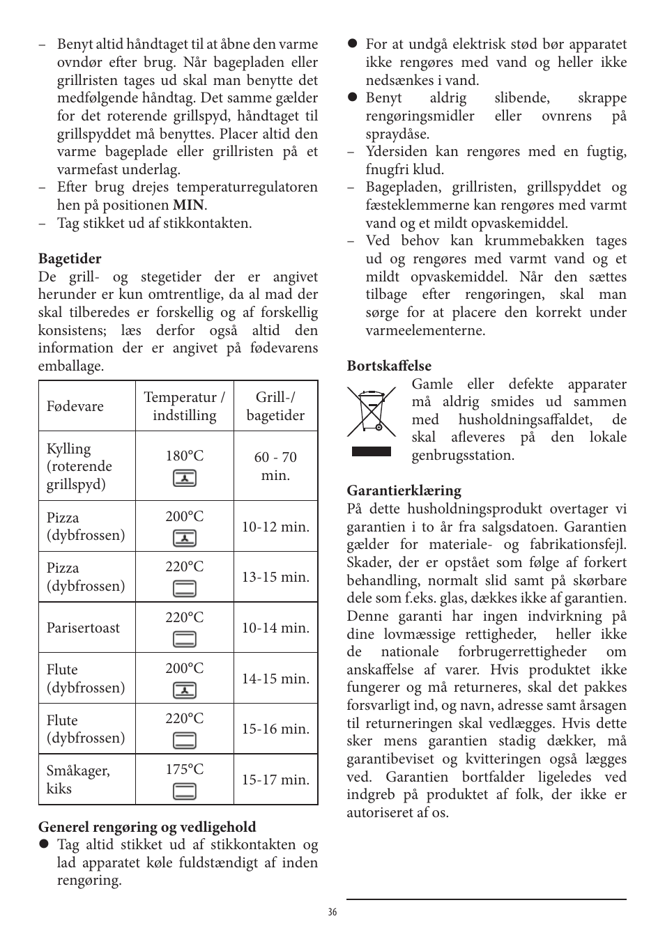 SEVERIN TO 2040 User Manual | Page 36 / 62