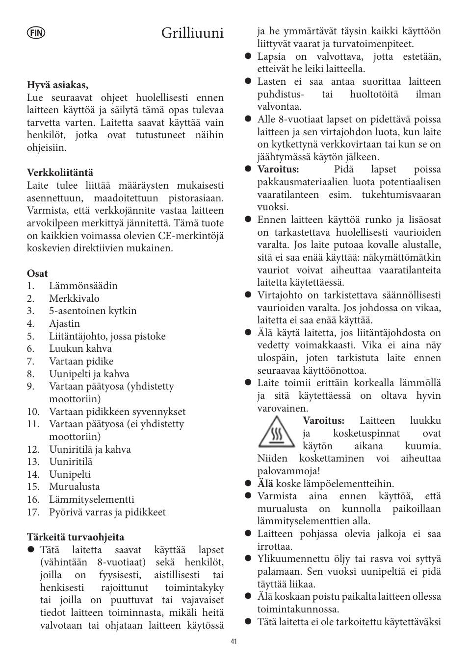 Grilliuuni | SEVERIN TO 2040 User Manual | Page 41 / 62