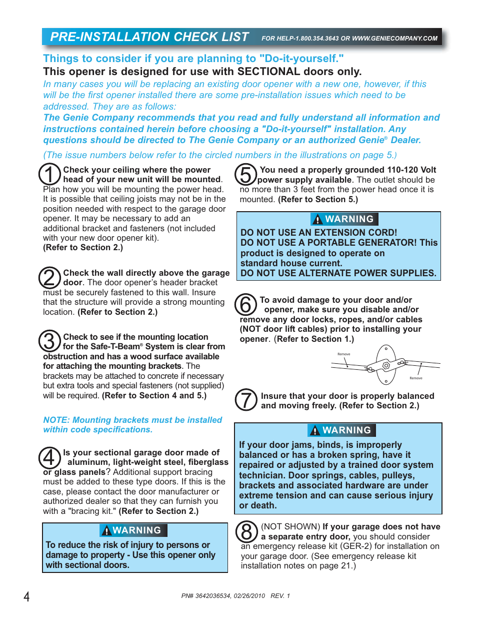 Pre-installation check list | Controlled Products Systems Group 1024 User Manual | Page 4 / 30