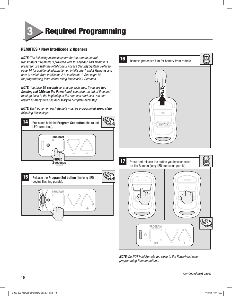 Required programming | Controlled Products Systems Group 4024 User Manual | Page 10 / 24