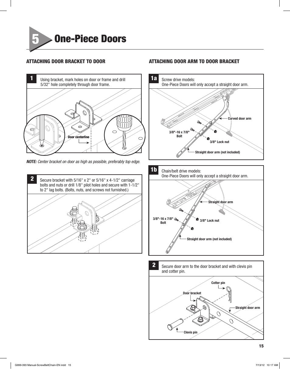 One-piece doors, 1b 2 | Controlled Products Systems Group 4024 User Manual | Page 15 / 24