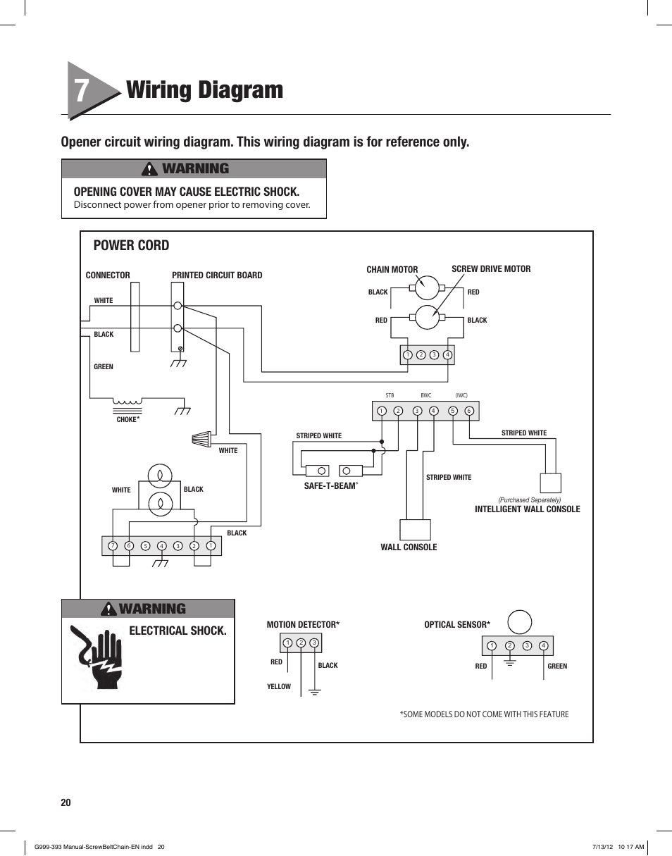 Wiring diagram, Power cord, Warning | Opening cover may cause electric shock, Electrical shock | Controlled Products Systems Group 4024 User Manual | Page 20 / 24