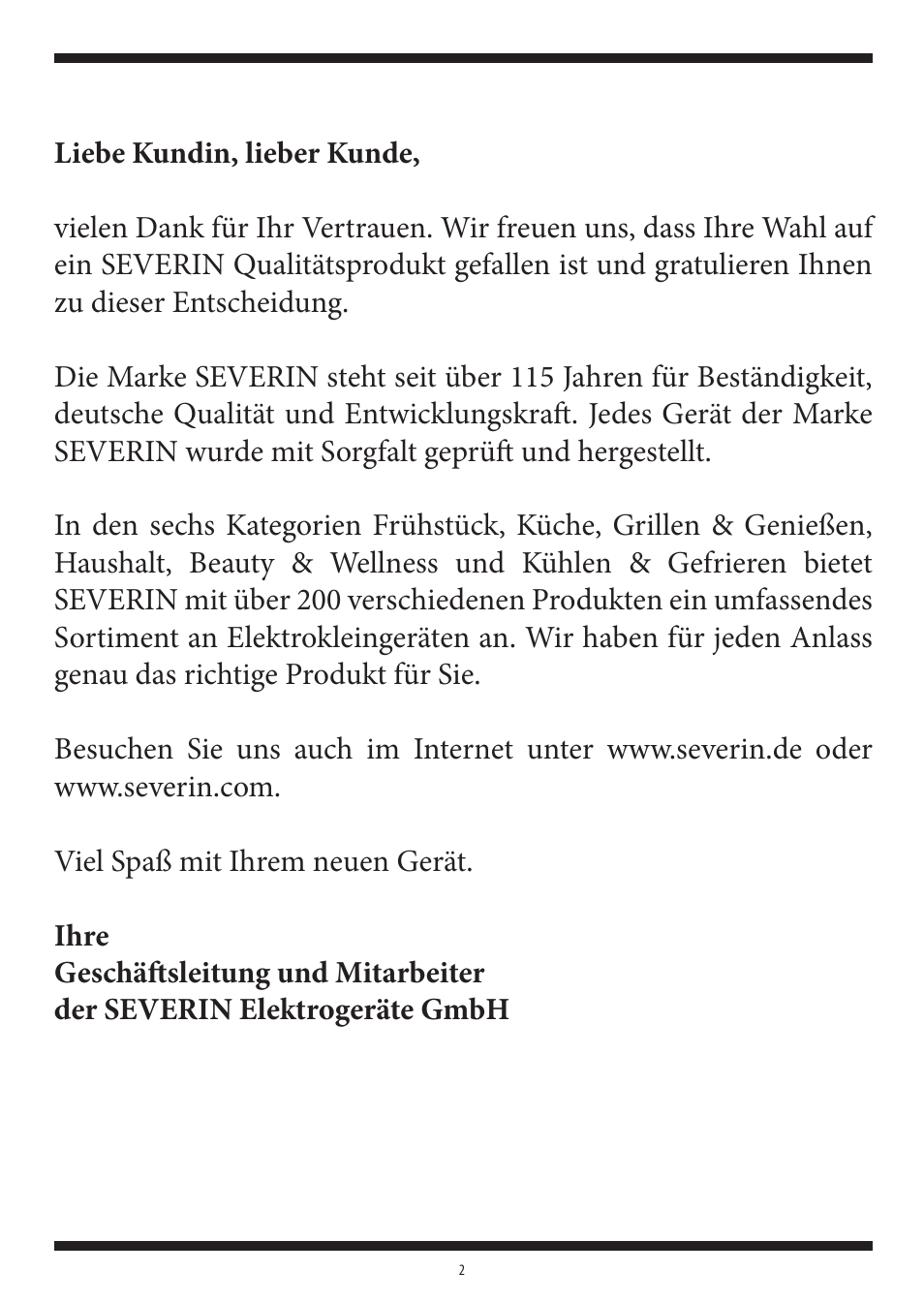 SEVERIN TO 2041 User Manual | Page 2 / 54