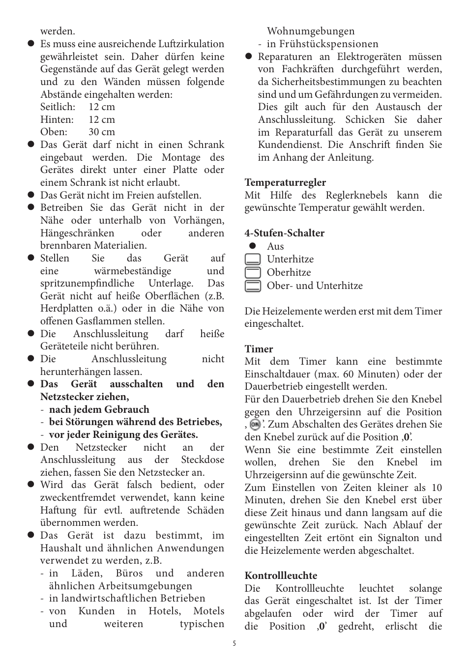SEVERIN TO 2041 User Manual | Page 5 / 54