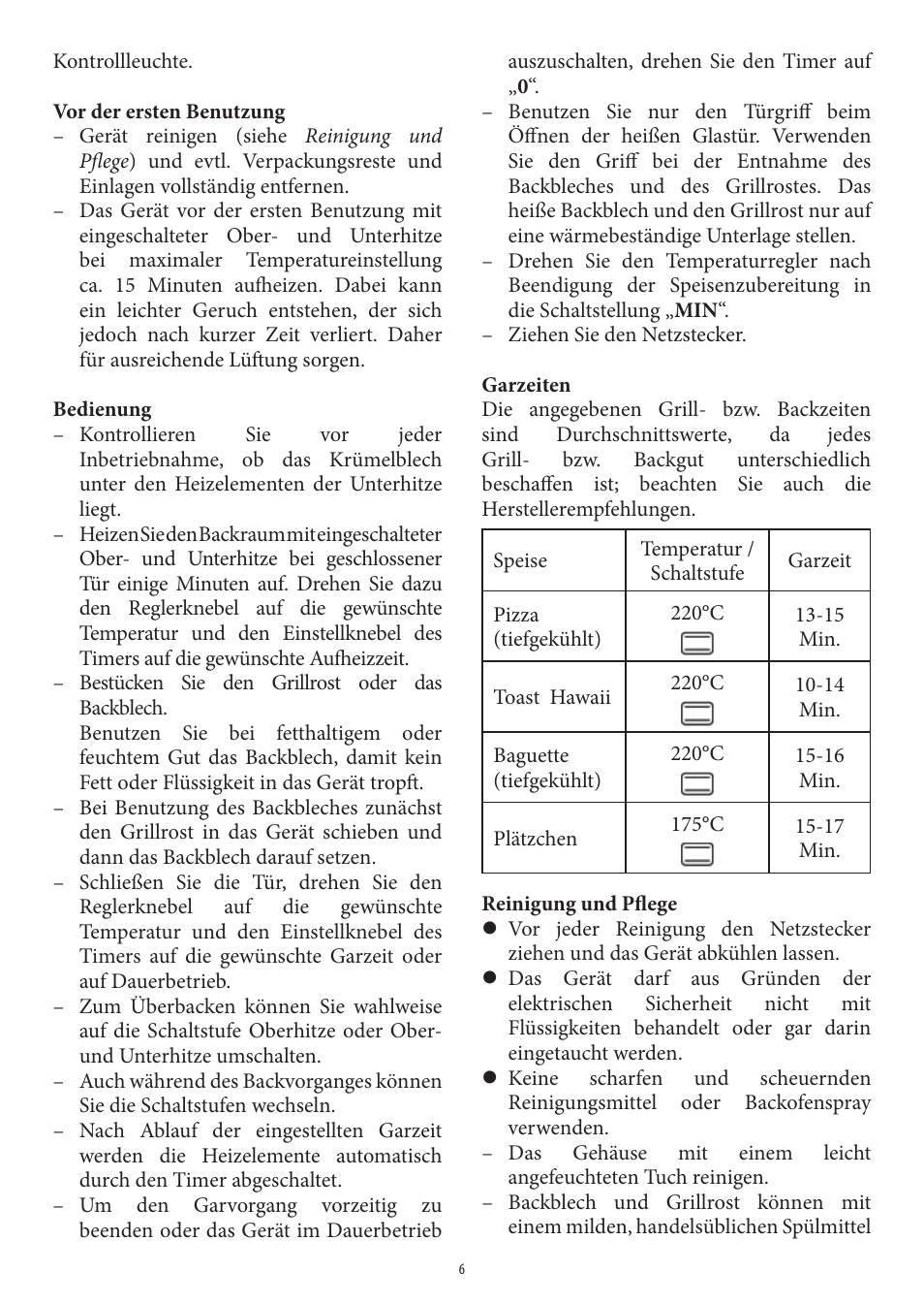 SEVERIN TO 2041 User Manual | Page 6 / 54