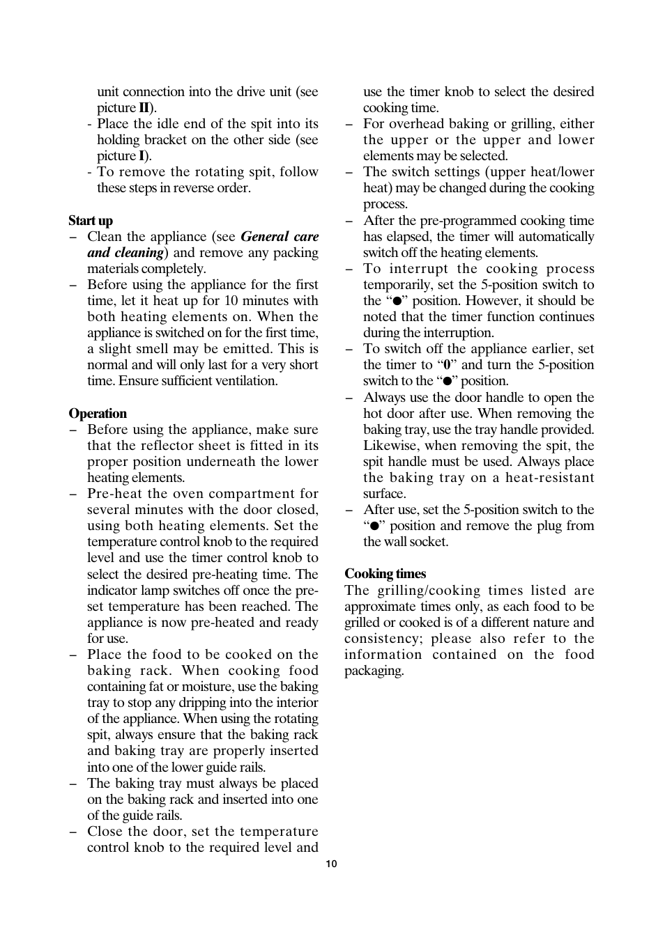 SEVERIN TO 2035 User Manual | Page 10 / 58