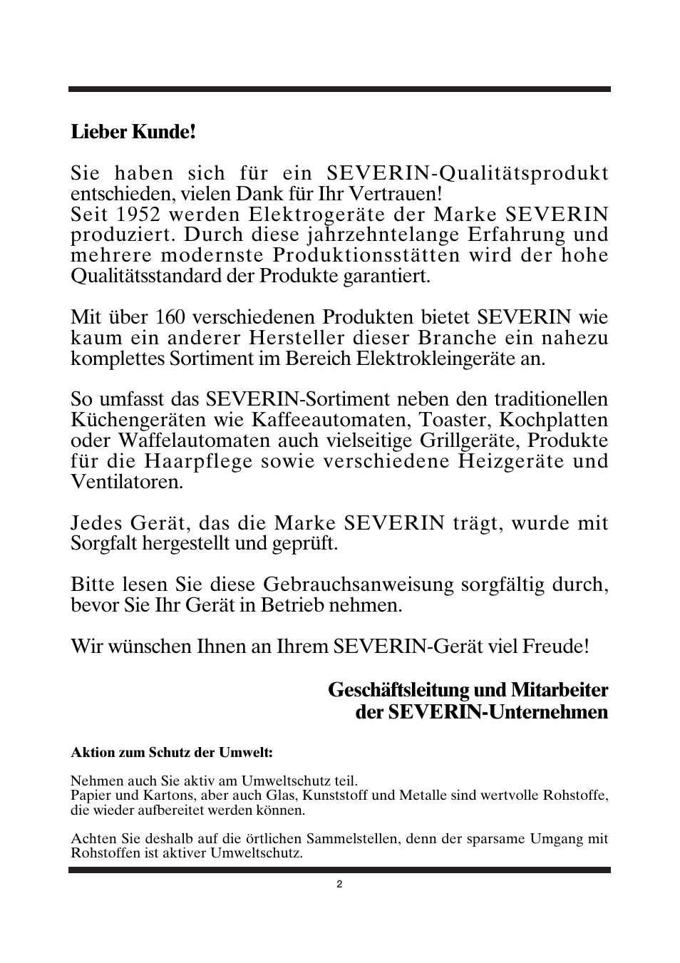 SEVERIN TO 2035 User Manual | Page 2 / 58