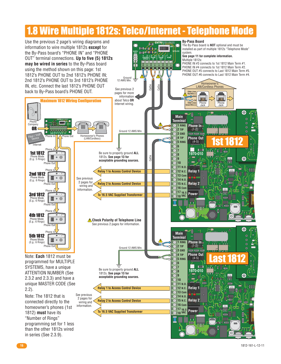 Last 1812, Maximum 1812 wiring configuration | DoorKing 1812 Plus User Manual | Page 18 / 50