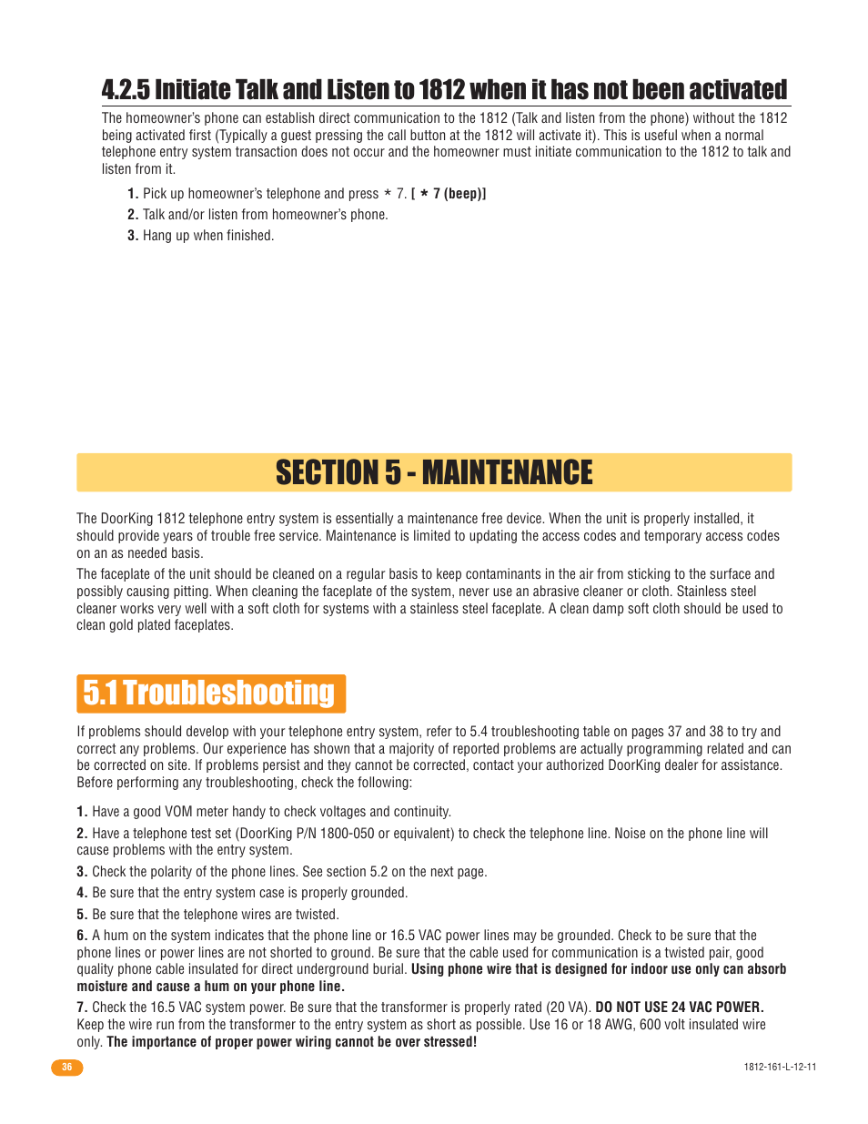 1 troubleshooting | DoorKing 1812 Plus User Manual | Page 38 / 50