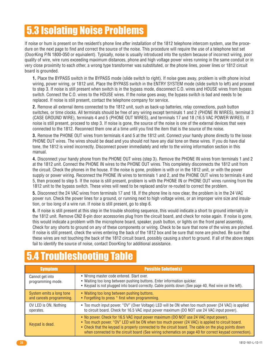 DoorKing 1812 Plus User Manual | Page 40 / 50