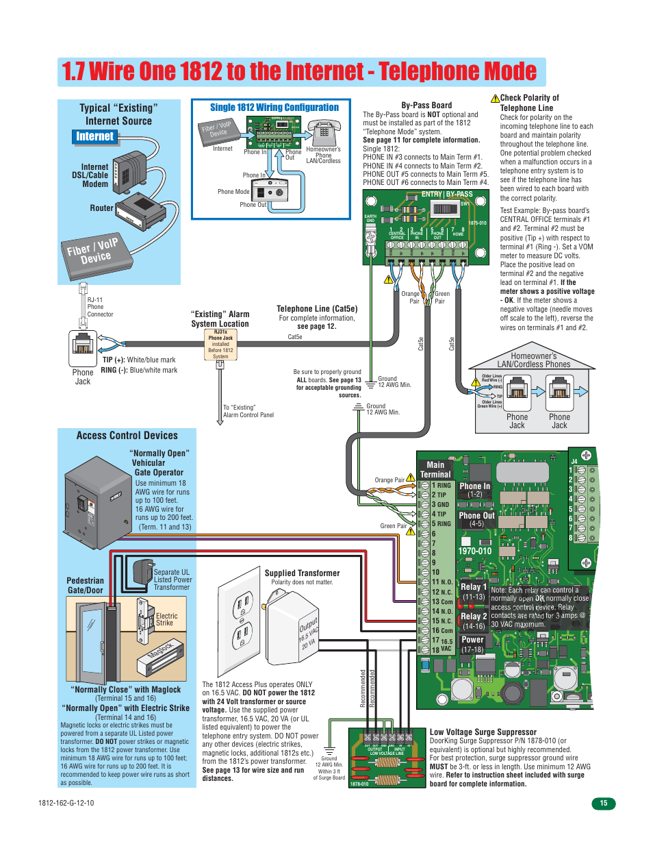 Internet, Access control devices, Typical “existing” internet source | Fiber / v olp device | Controlled Products Systems Group 1812-090 User Manual | Page 17 / 60