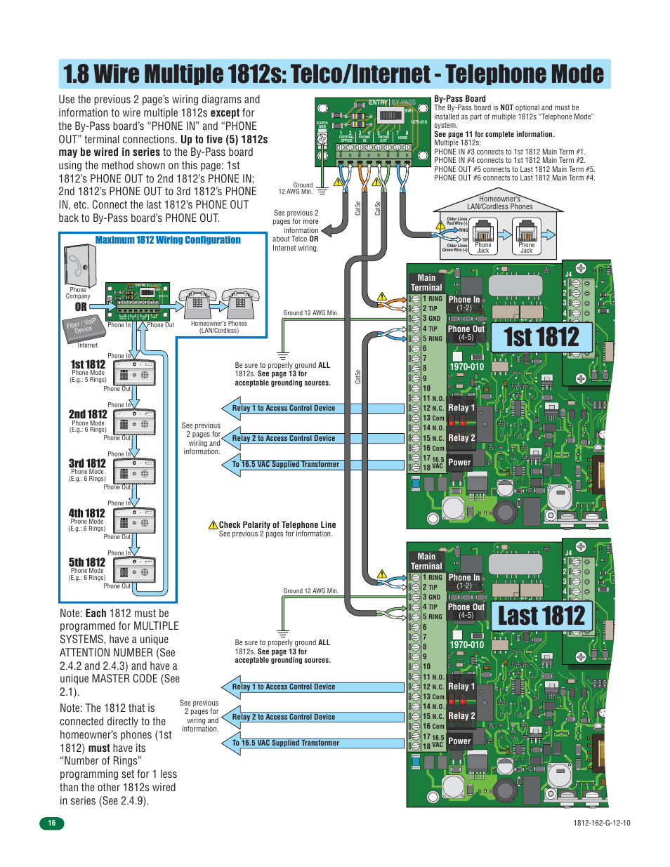 Last 1812, Maximum 1812 wiring configuration | Controlled Products Systems Group 1812-090 User Manual | Page 18 / 60